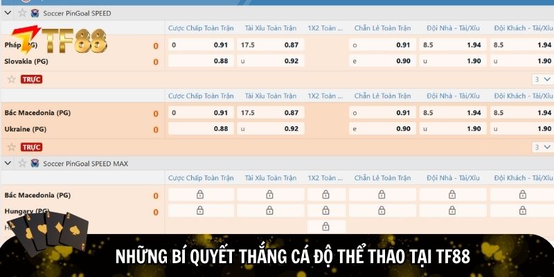 Những bí quyết thắng cá độ thể thao tại TF88