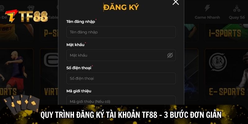 3 Bước để đăng ký tài khoản TF88