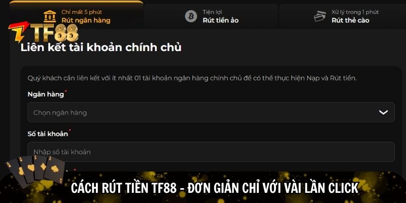 Hướng dẫn rút tiền TF88 tiền về 5 phút