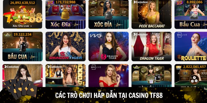Các trò chơi hấp dẫn tại Casino TF88